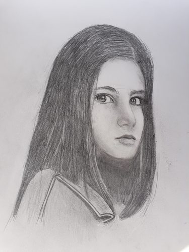 Jenny, portrait of Rebecca, graphite pencil.